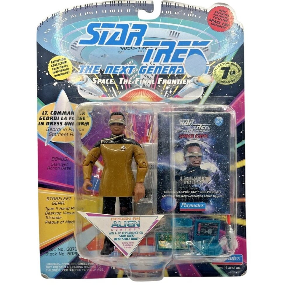 Star Trek TNG Lt. Commander Geordi La Forge‎ Action Figure By Playmates VINTAGE